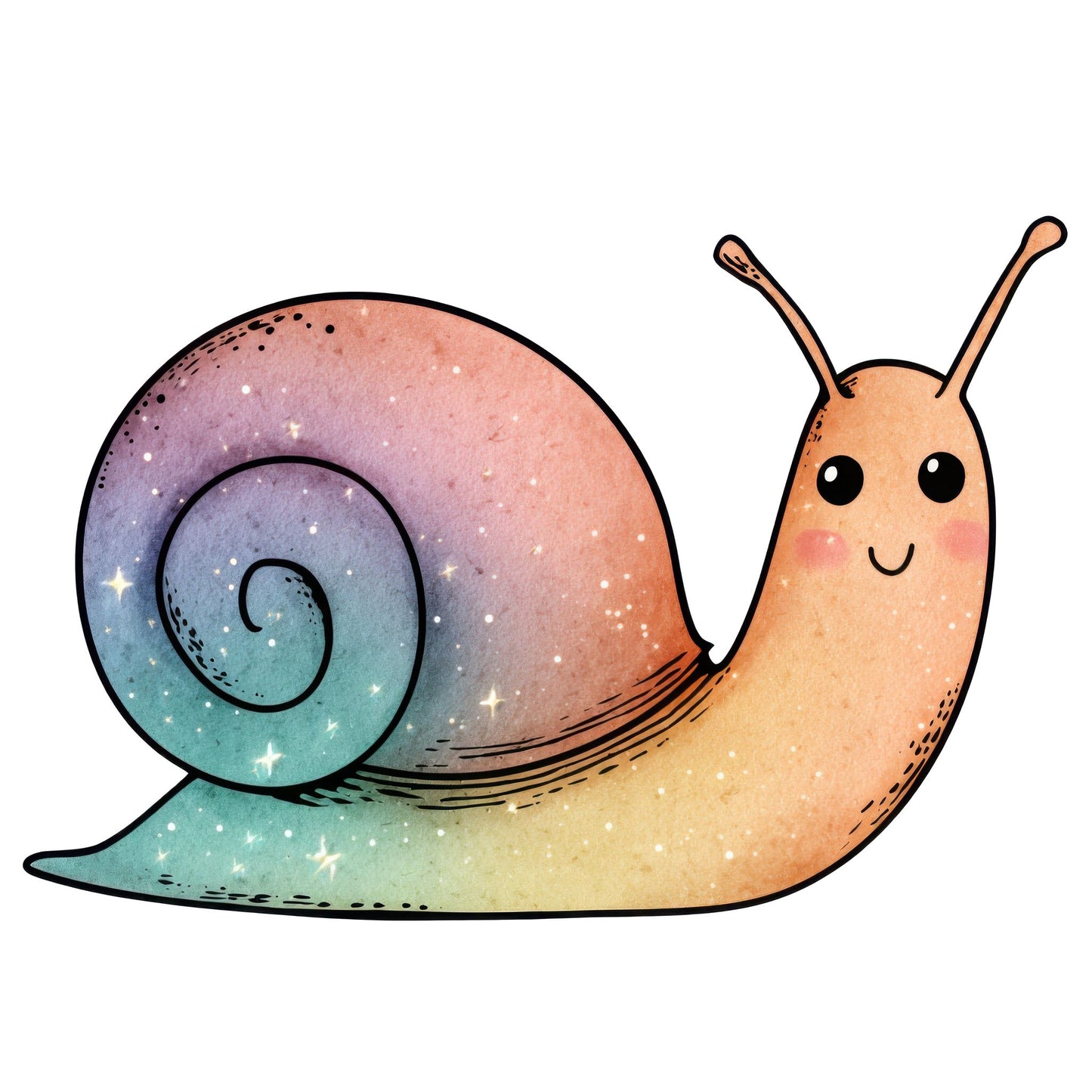 Pastel Ombre Snail Fussy Cut Sheets (DDD010631)