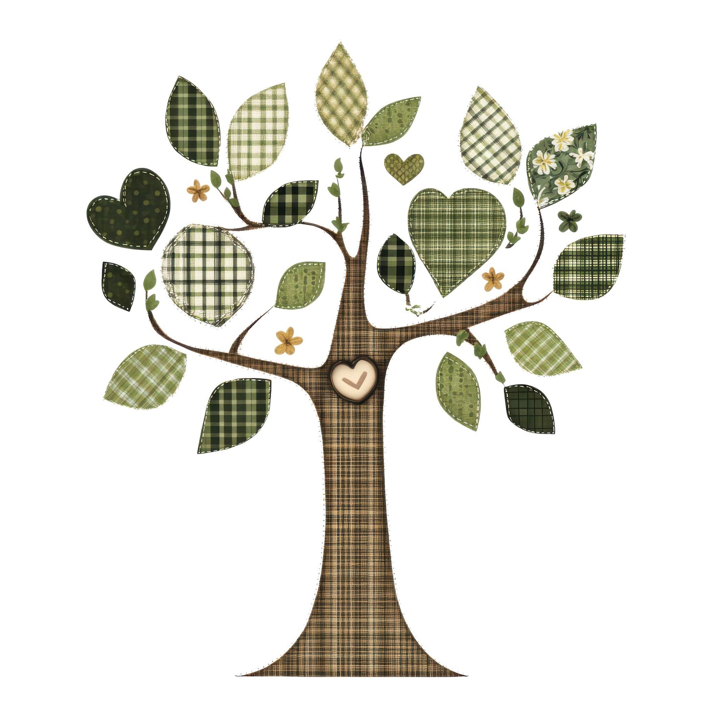 Patch Tree with Button Leaf Fussy Cut Sheets (DDD010635)