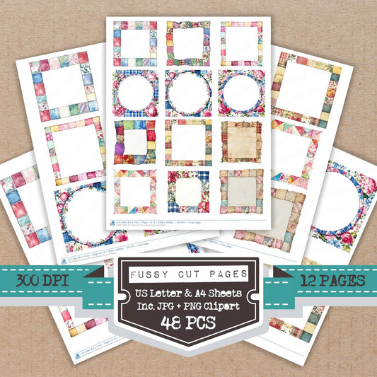 DDD010638_FC Patchwork Fabric Border Fussy Cut Sheets