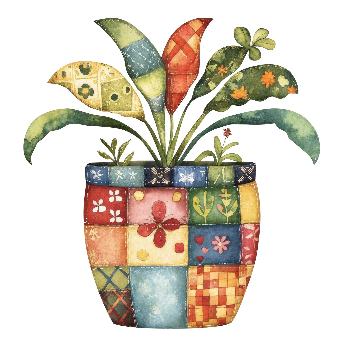 Patchwork House Plant Fussy Cut Sheets (DDD010640)