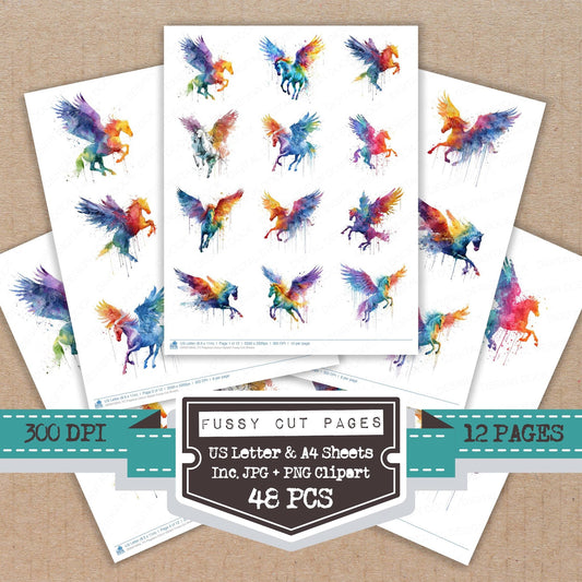 Pegasus Colour Splash Fussy Cut Sheets (DDD010656)