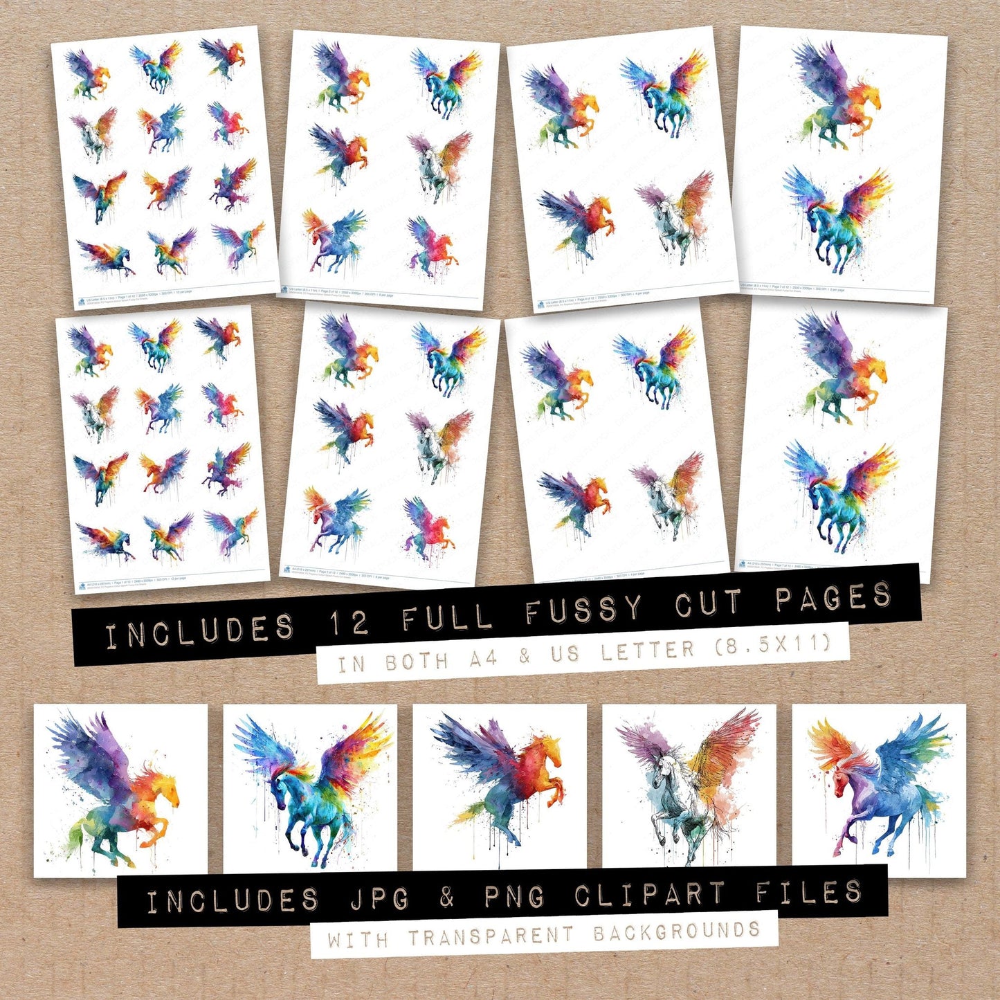 Pegasus Colour Splash Fussy Cut Sheets (DDD010656)