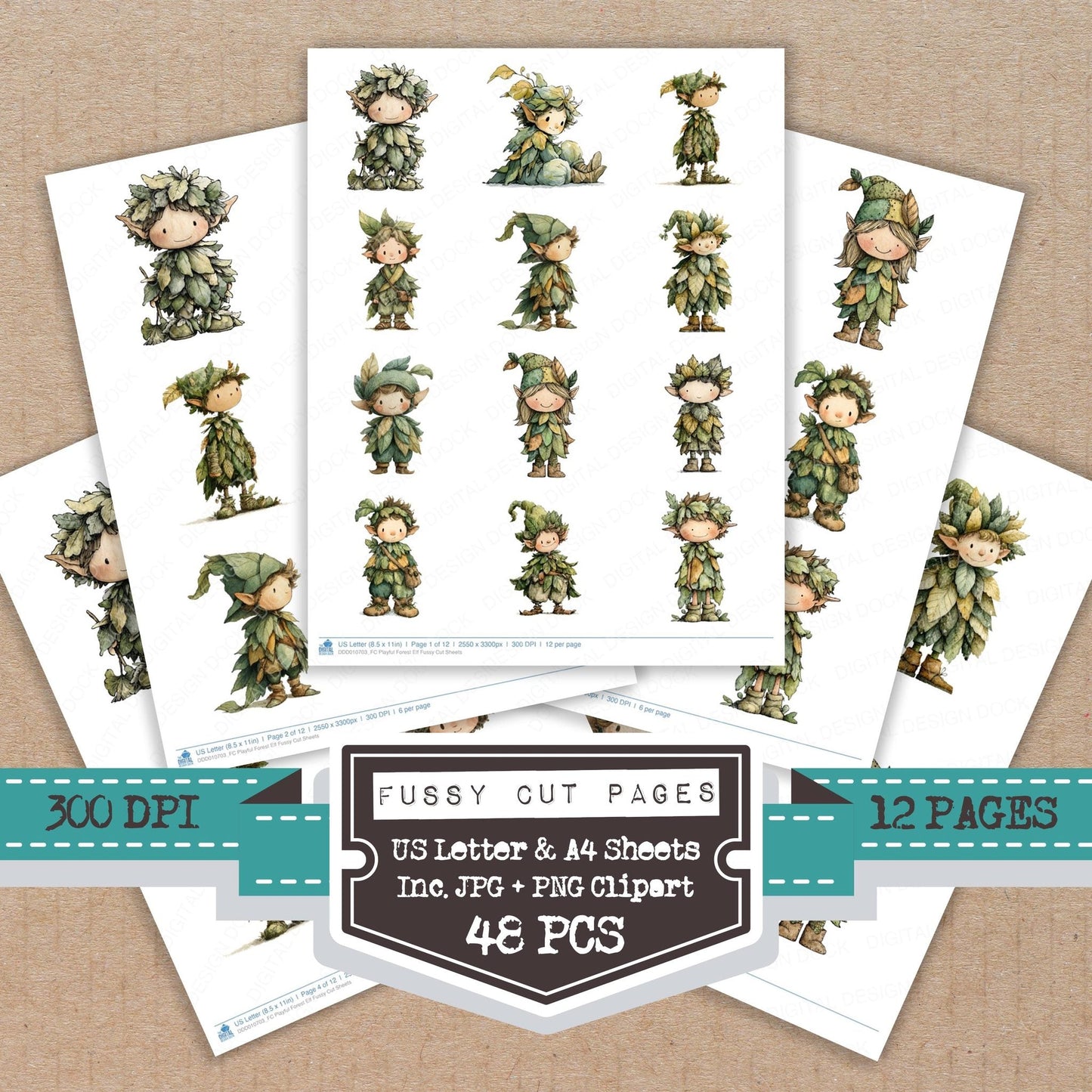 Playful Forest Elf Fussy Cut Sheets (DDD010703)