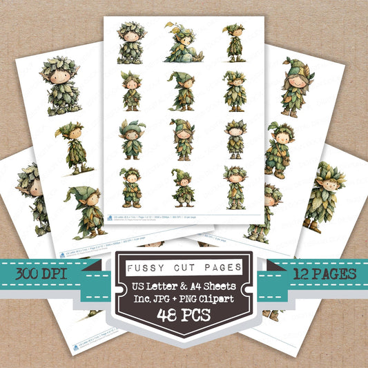Playful Forest Elf Fussy Cut Sheets (DDD010703)