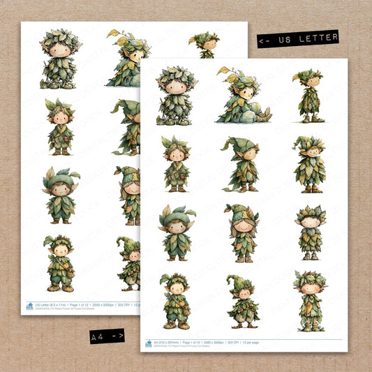 Playful Forest Elf Fussy Cut Sheets (DDD010703)