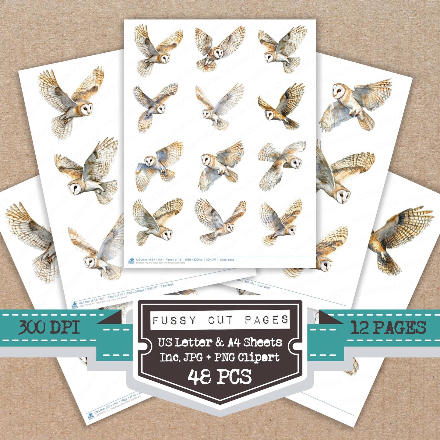 Regal Barn Owl Fussy Cut Sheets (DDD010782)