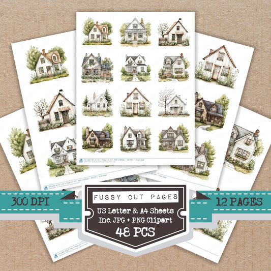 Rustic Farmhouse fussy cut printable sheets for junk journaling, scrapbooking, and paper craft projects