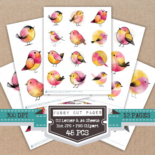 Scandinavian Abstract Bird Fussy Cut Sheets (DDD010877)