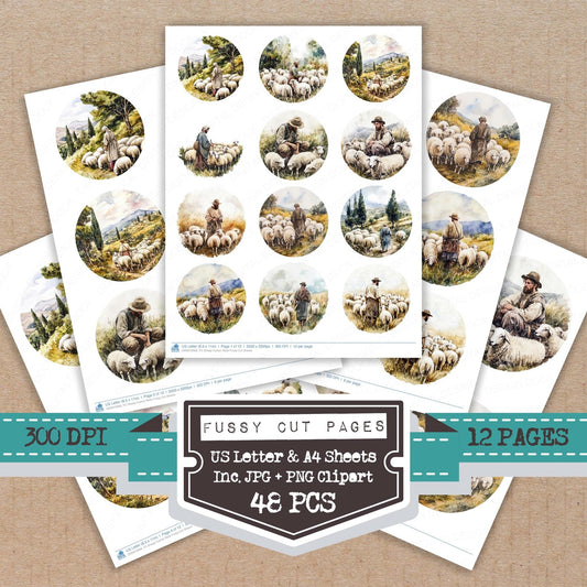 Sheep Farmer Bible Fussy Cut Sheets (DDD010908)