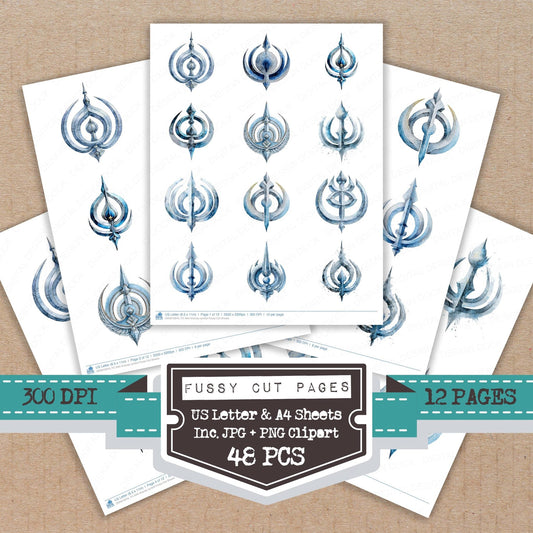 Sikh khanda symbol Fussy Cut Sheets (DDD010916)