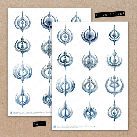 Sikh khanda symbol Fussy Cut Sheets (DDD010916)