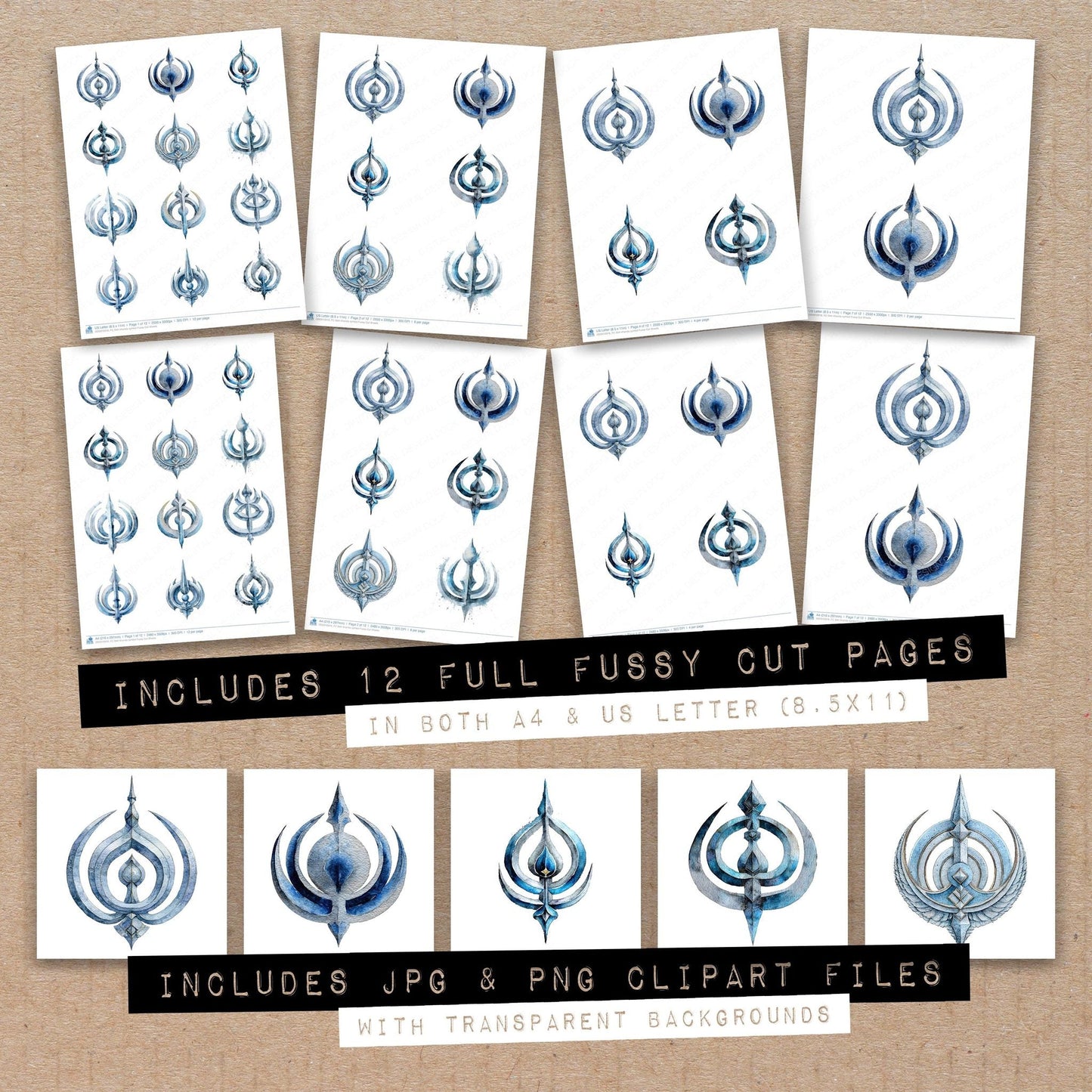 Sikh khanda symbol Fussy Cut Sheets (DDD010916)