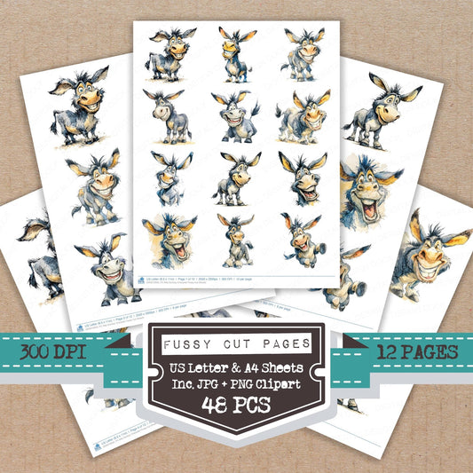 Silly Donkey Character Fussy Cut Sheets (DDD010920)