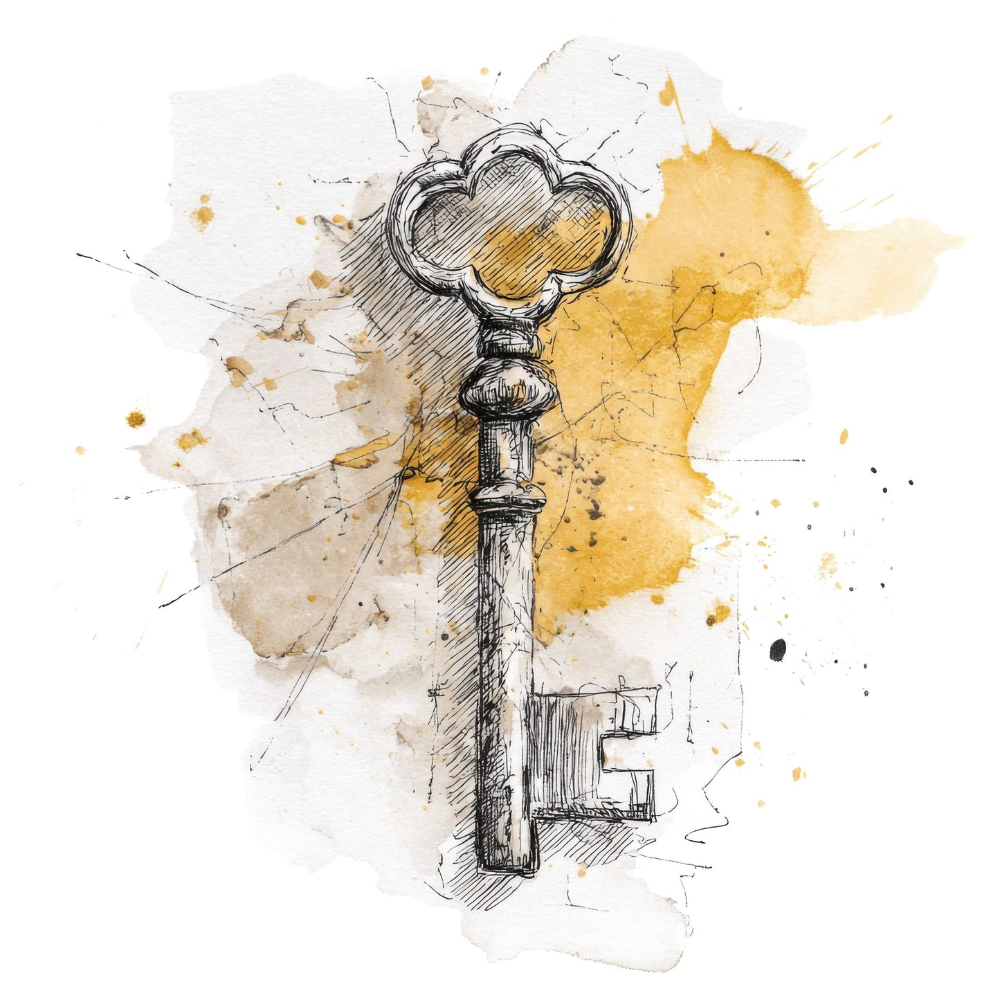 Sketch Key Splash Fussy Cut Sheets (DDD010934)