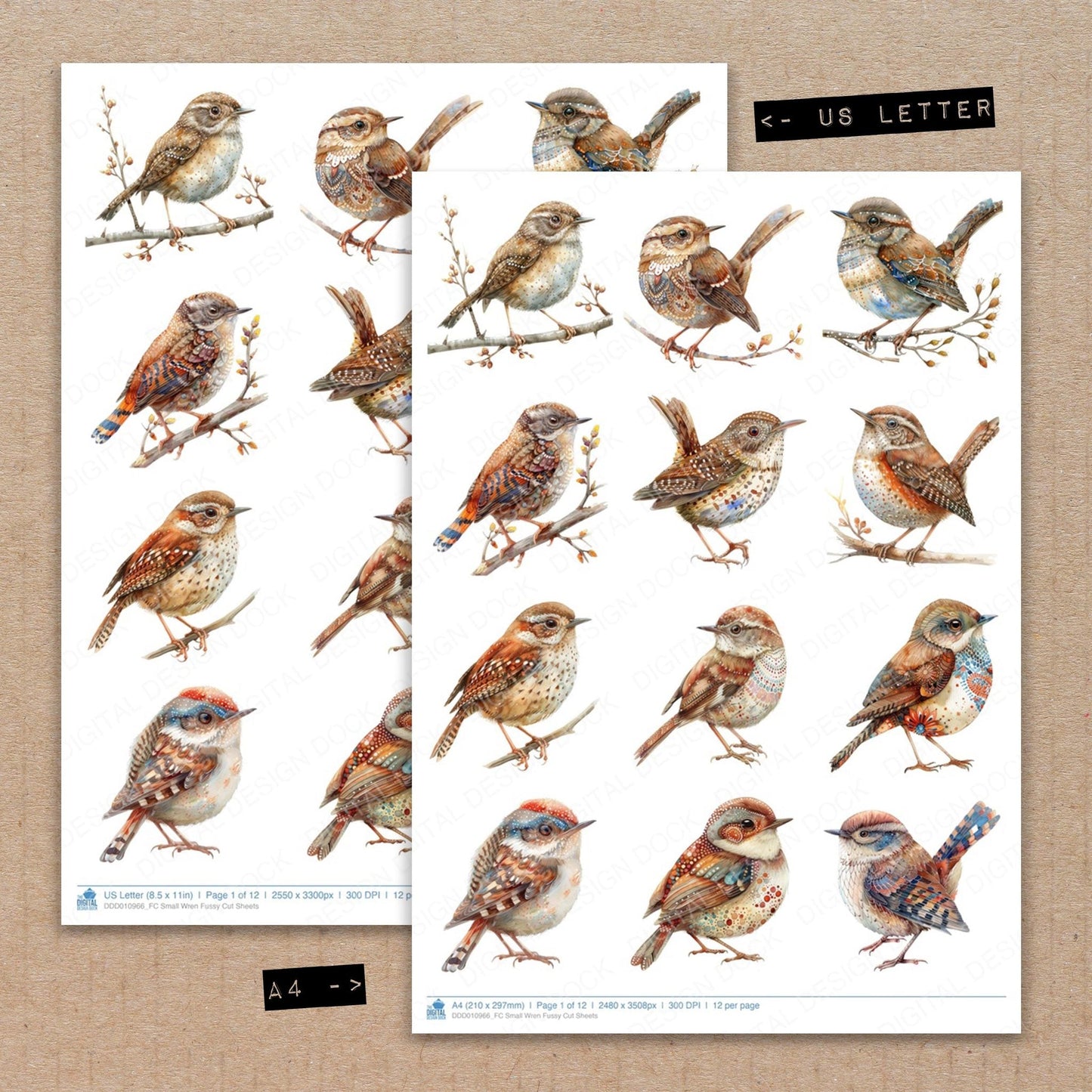 Small Wren Fussy Cut Sheets (DDD010966)