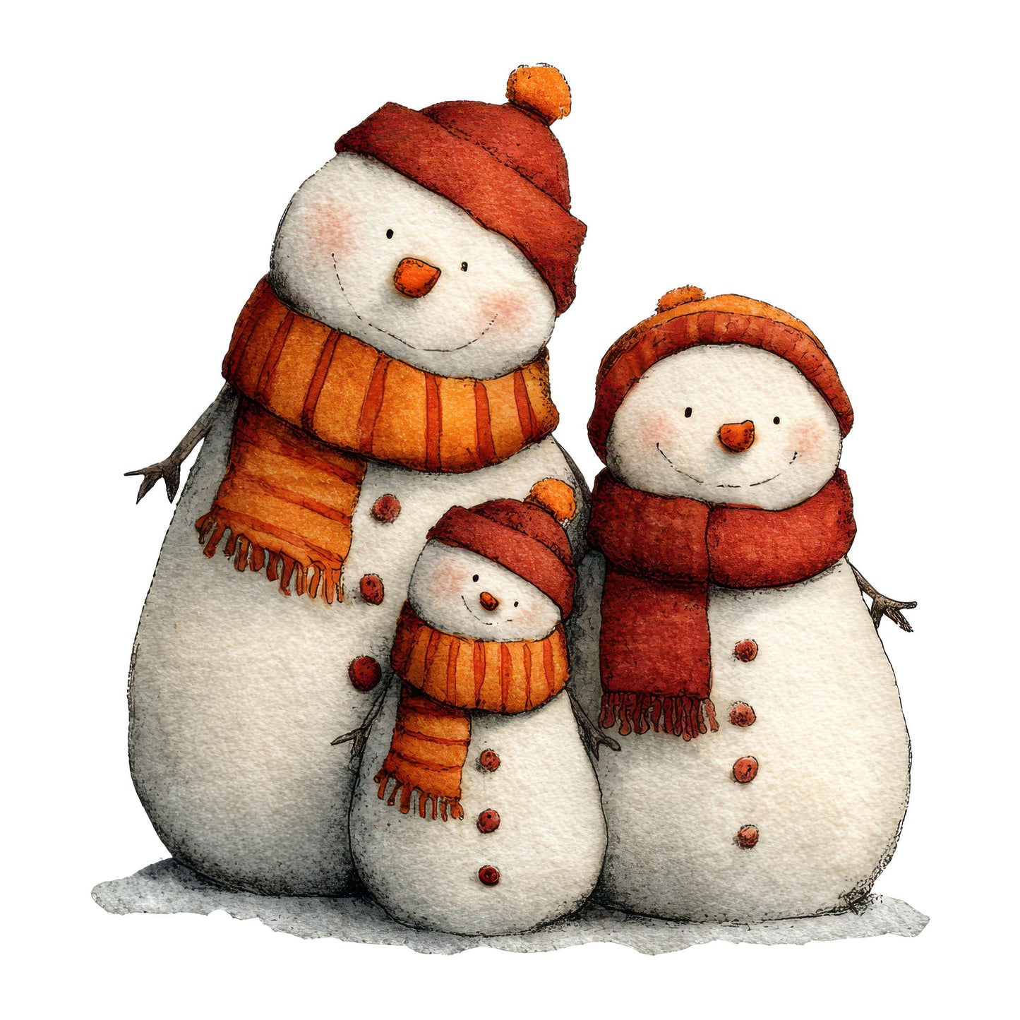 Snowman Family Scarves Fussy Cut Sheets (DDD010986)
