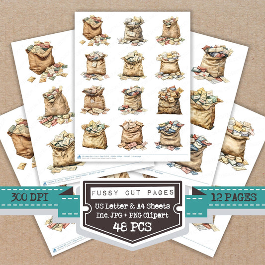 Spilled Vintage Mailbag Fussy Cut Sheets (DDD011008)