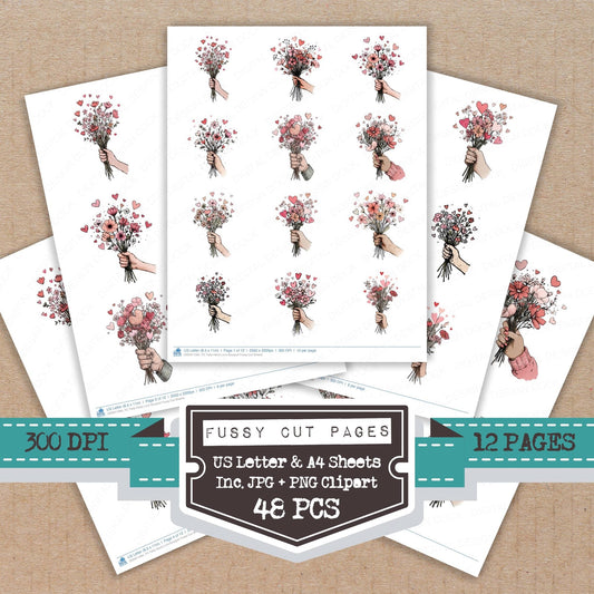 Tatty Hand Love Bouquet Fussy Cut Sheets (DDD011084)