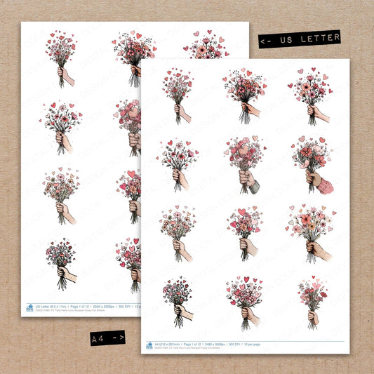 Tatty Hand Love Bouquet Fussy Cut Sheets (DDD011084)