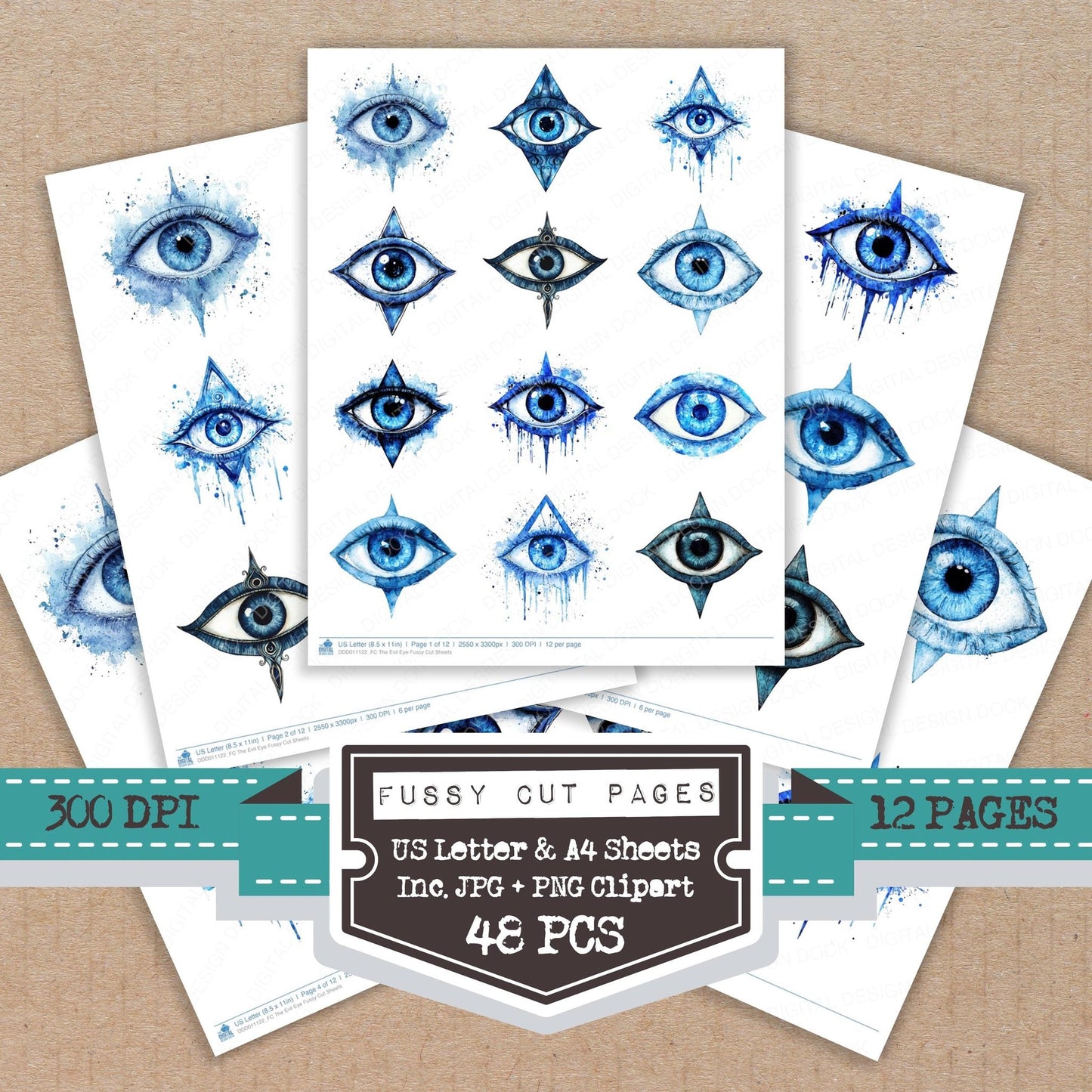 The Evil Eye Fussy Cut Sheets (DDD011122)