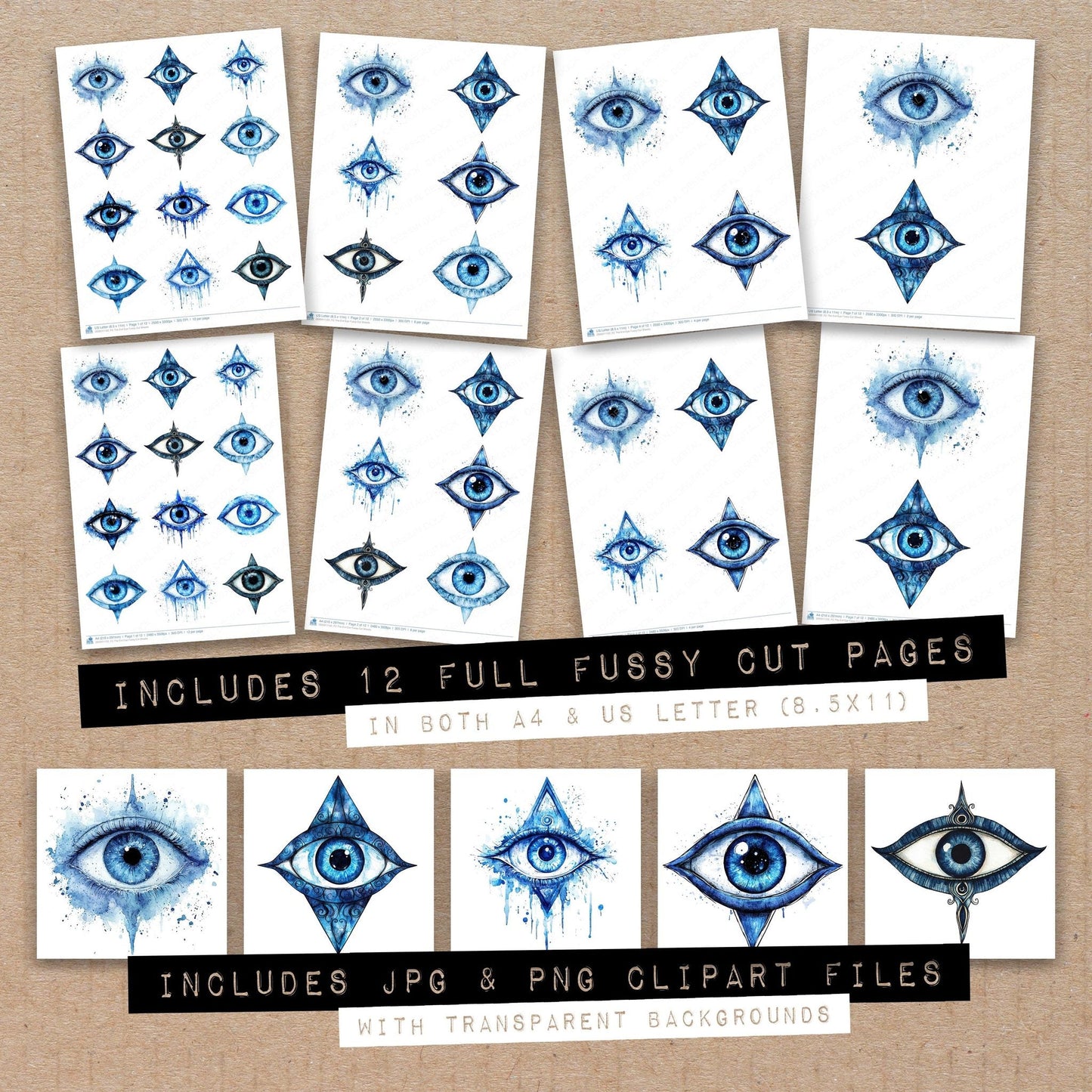 The Evil Eye Fussy Cut Sheets (DDD011122)
