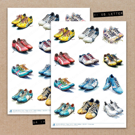 Track Running Spikes Fussy Cut Sheets (DDD011141)