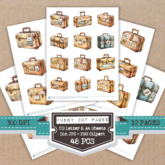 Travel Suitcase Fussy Cut Sheets (DDD011146)