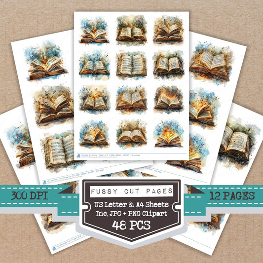Vintage Book Music Notes Fussy Cut Sheets (DDD011219)