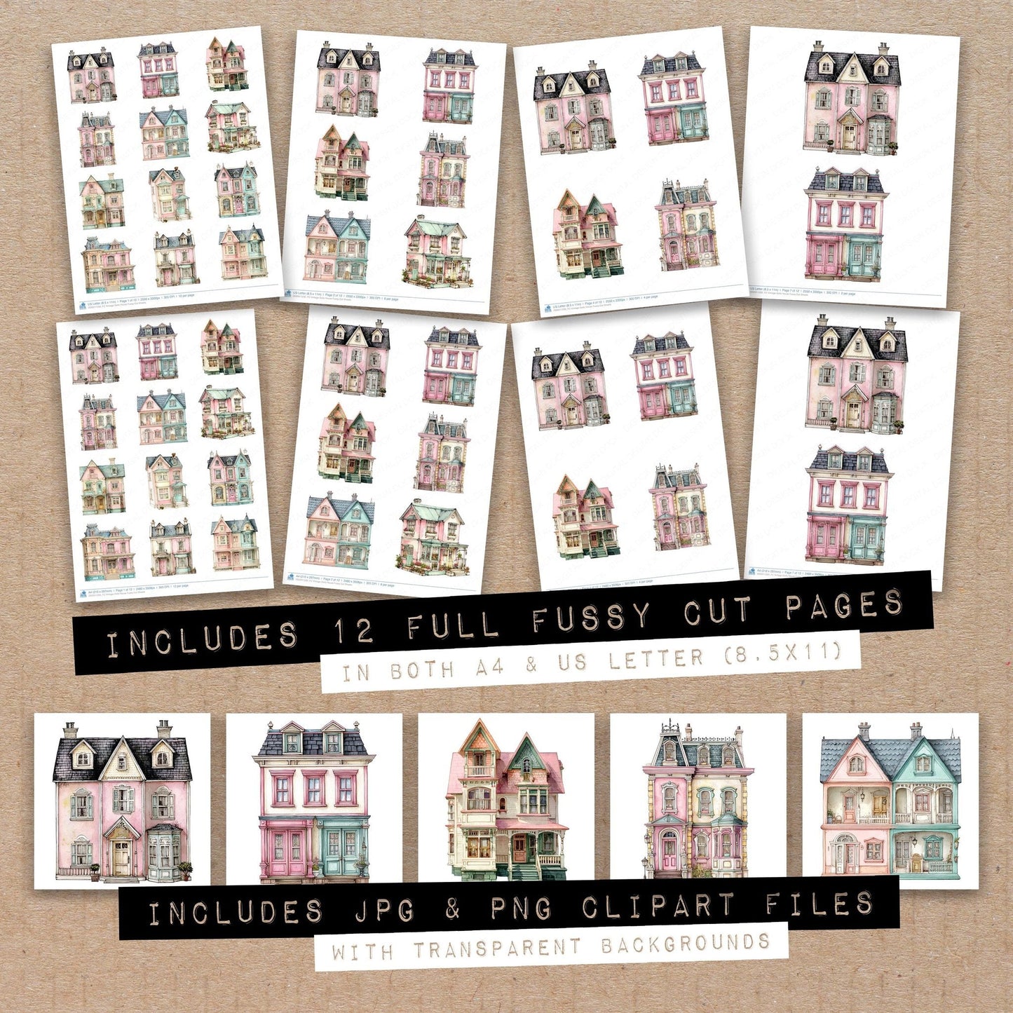 Vintage Dolls House Fussy Cut Sheets (DDD011230)
