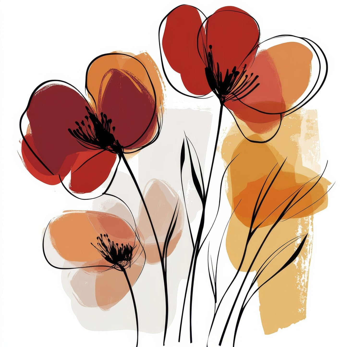 Warm Maroon Abstract Flowers Fussy Cut Sheets (DDD011336)