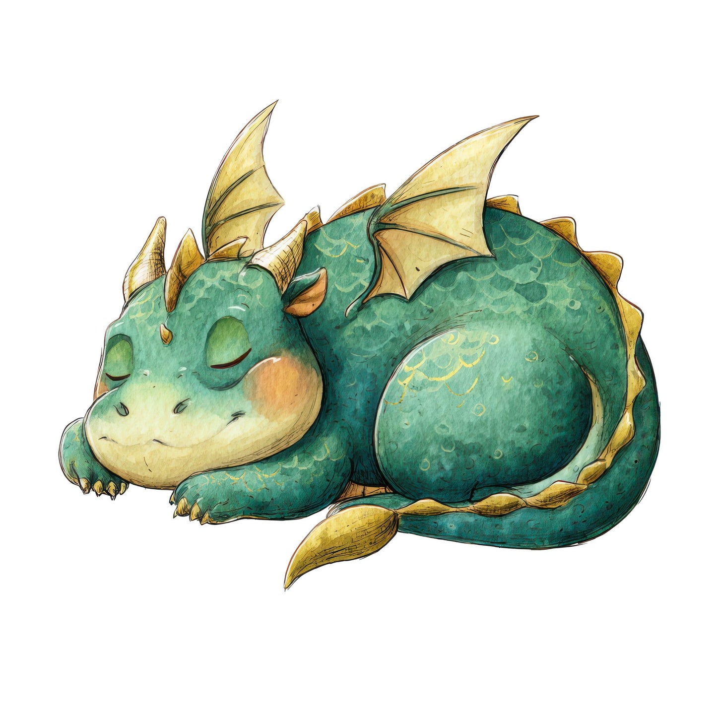 Watercolour Baby Dragon SET B Fussy Cut Sheets (DDD011345)