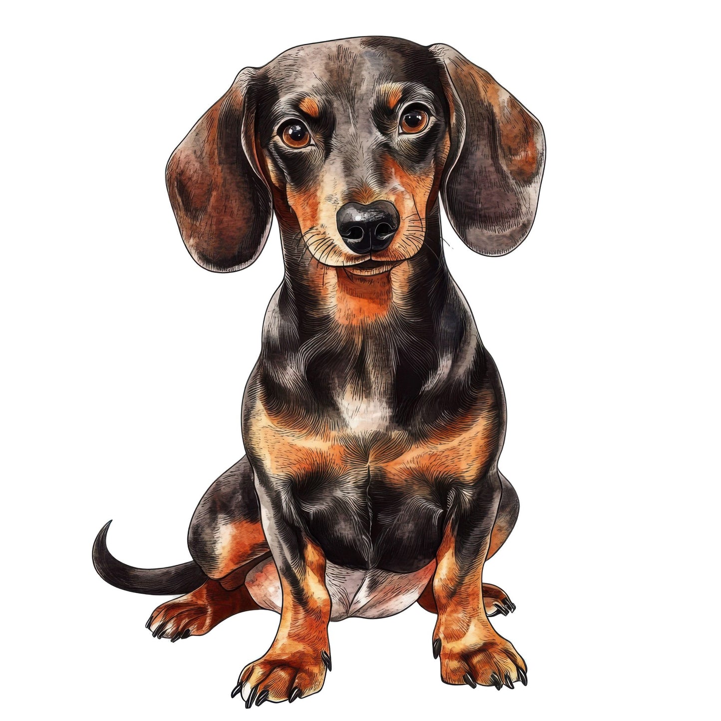 Watercolour Dachshund Dog Fussy Cut Sheets (DDD011460)