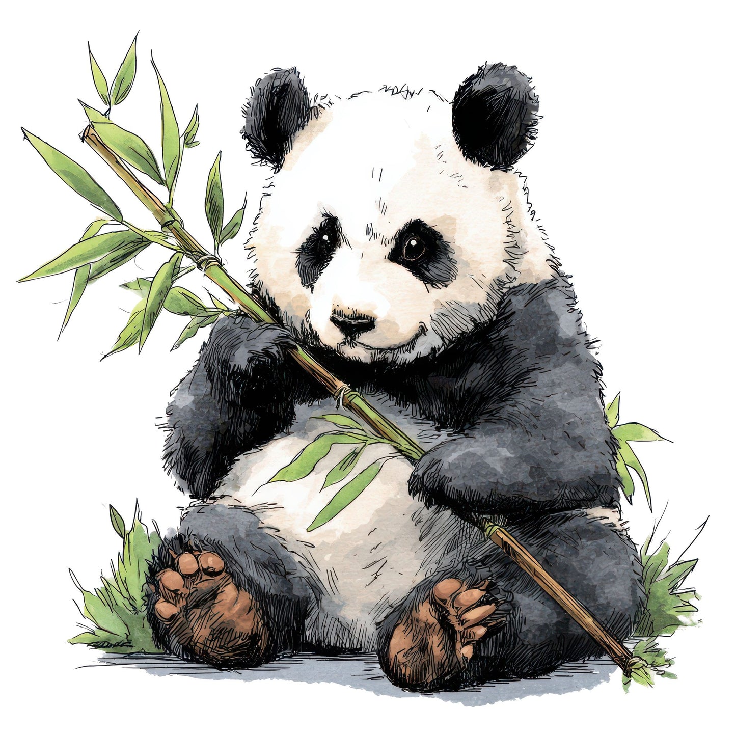 Watercolour Panda Fussy Cut Sheets (DDD011624)