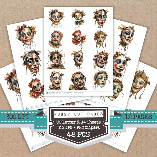 Wooden Puppet with Strings fussy cut printable sheets for junk journaling, scrapbooking, and paper craft projects