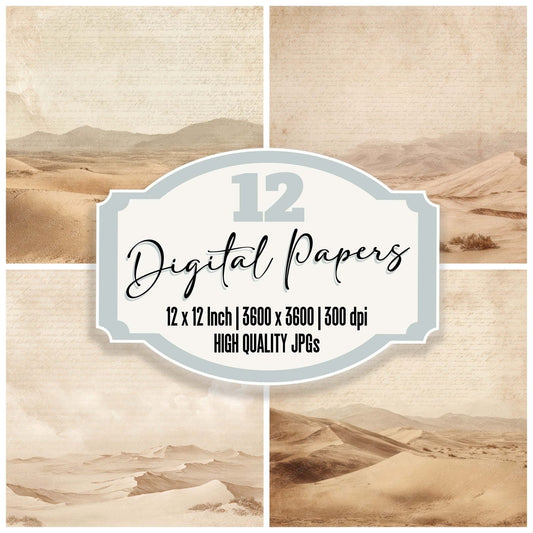 Vintage Desert Dunes Landscape Digital Paper Pack (DDD012190)