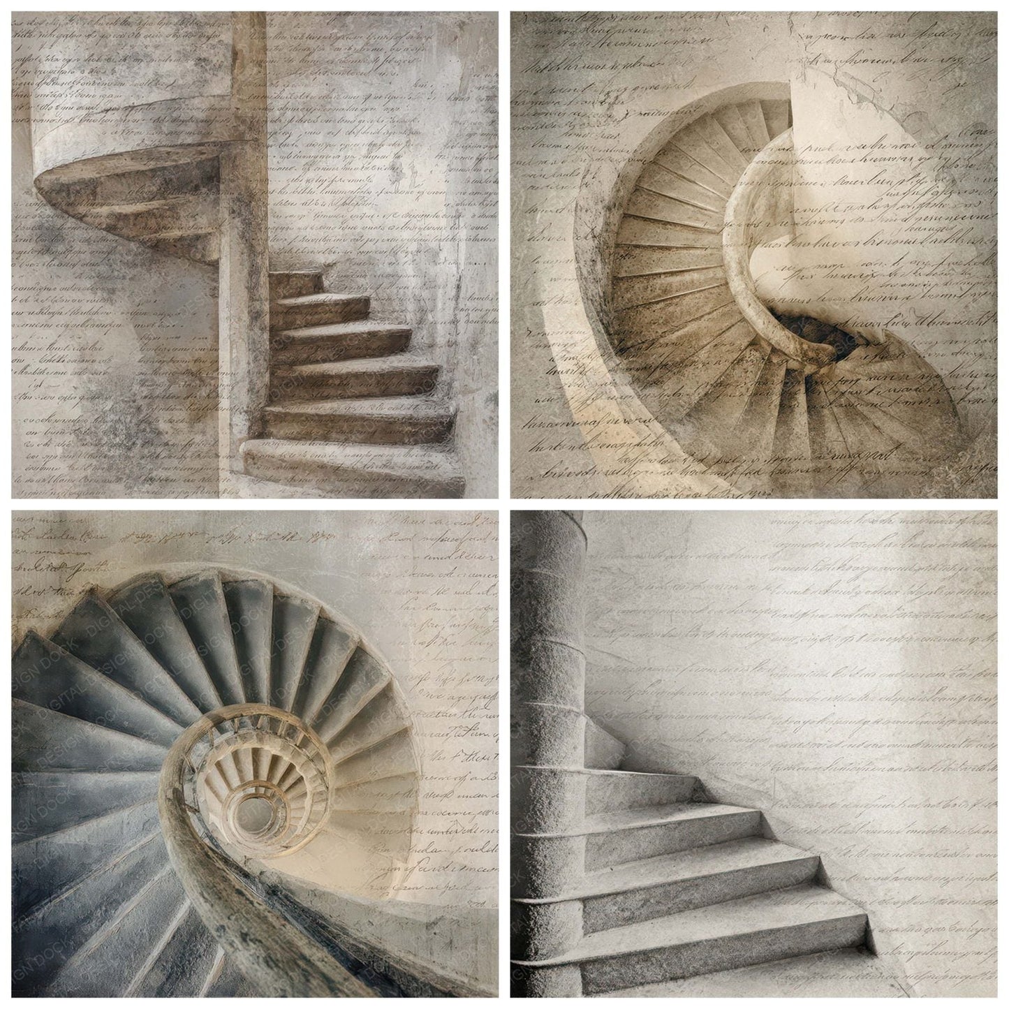 Old Lighthouse Stairwell Scene Digital Paper Pack (DDD012209)