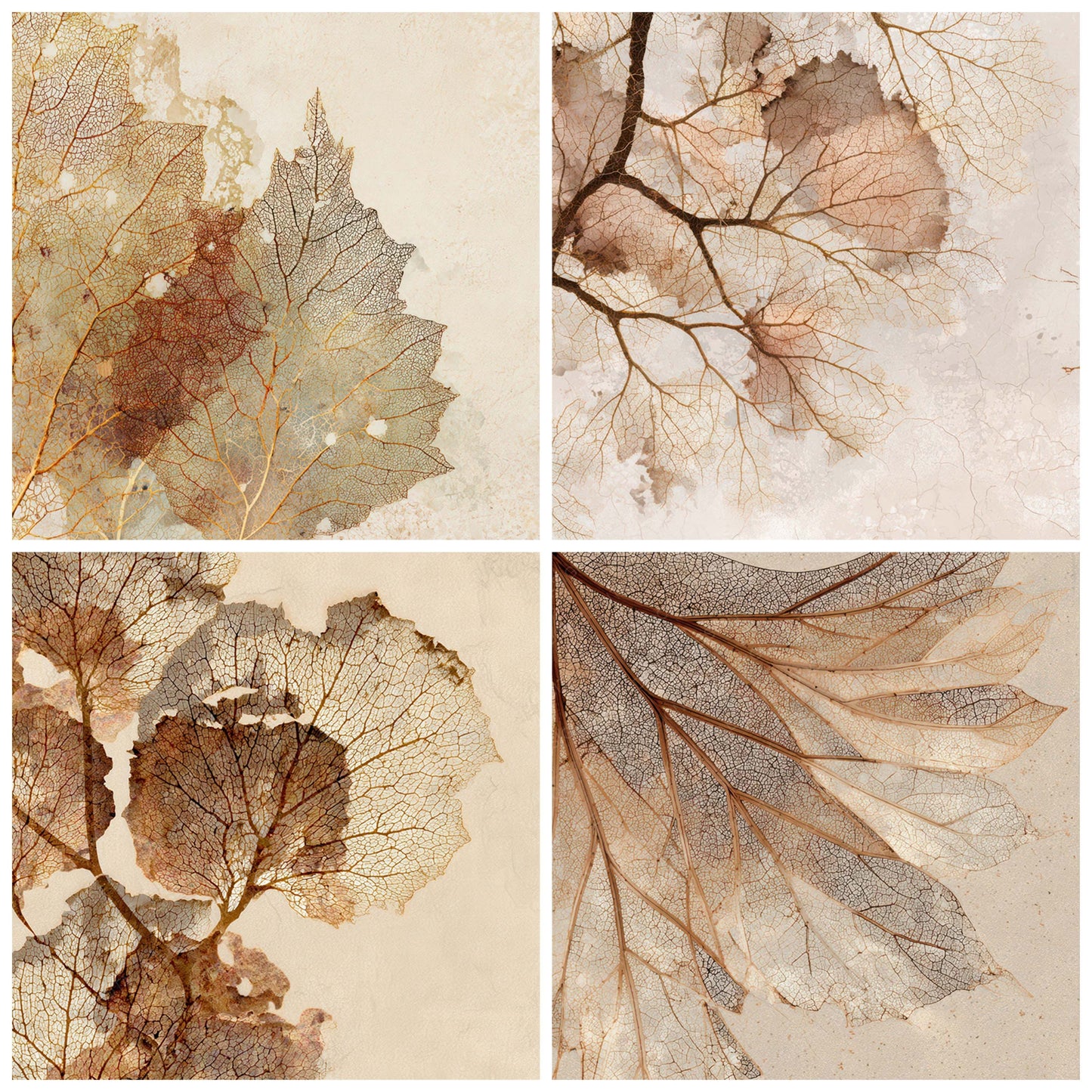 Preview layout showing Leaf Skeleton Vein Texture papers arranged as background pages for junk journals and mixed media crafts