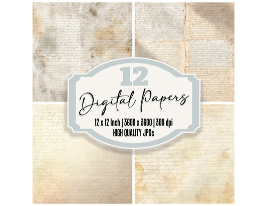 Vintage Open Book Pages digital paper pack designed for background pages in junk journaling and paper craft projects