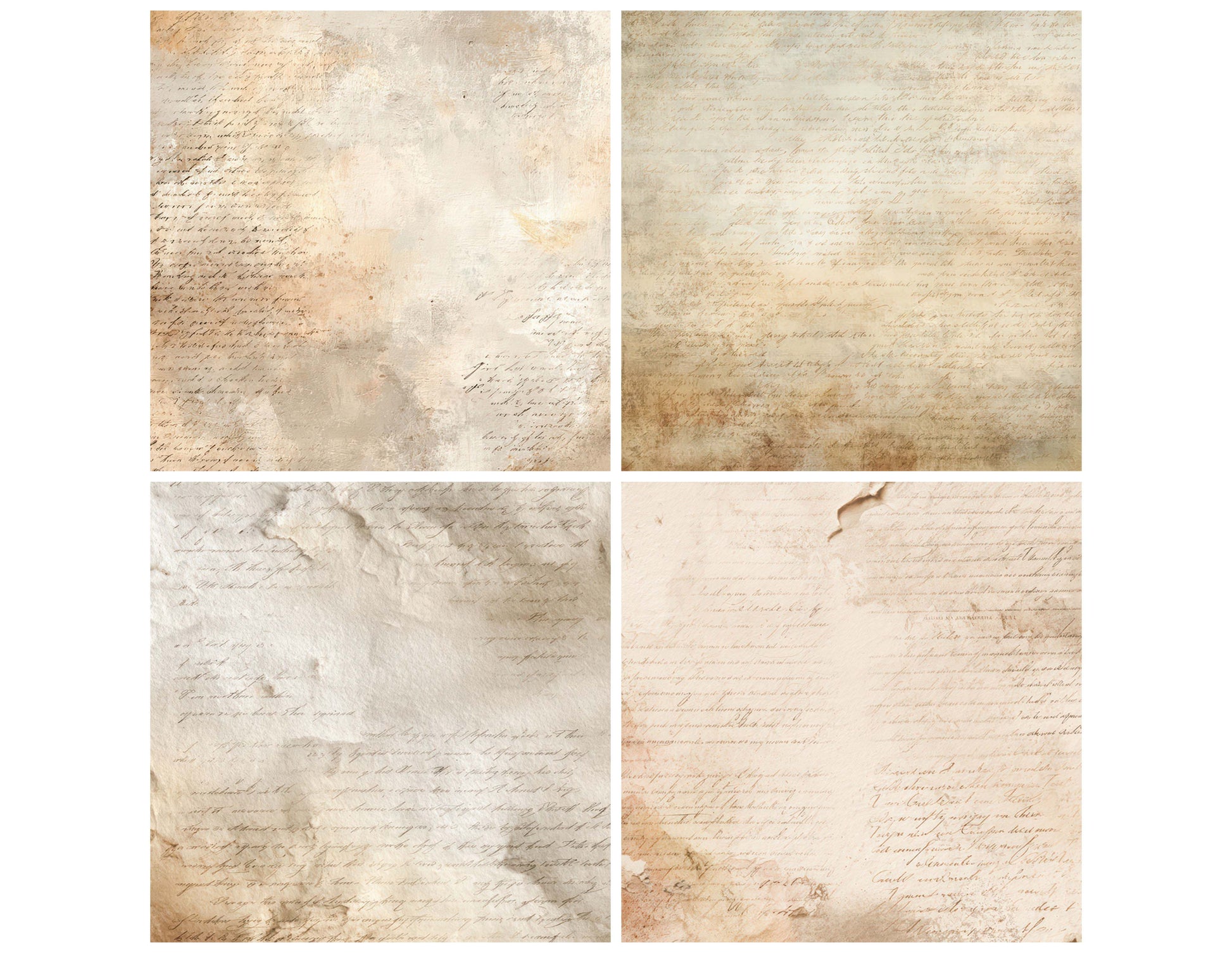 Close view of Vintage Open Book Pages background papers highlighting collage composition and cohesive colour tones