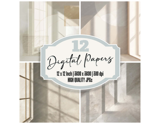 Vintage Window Light Pattern digital paper pack designed for background pages in junk journaling and paper craft projects