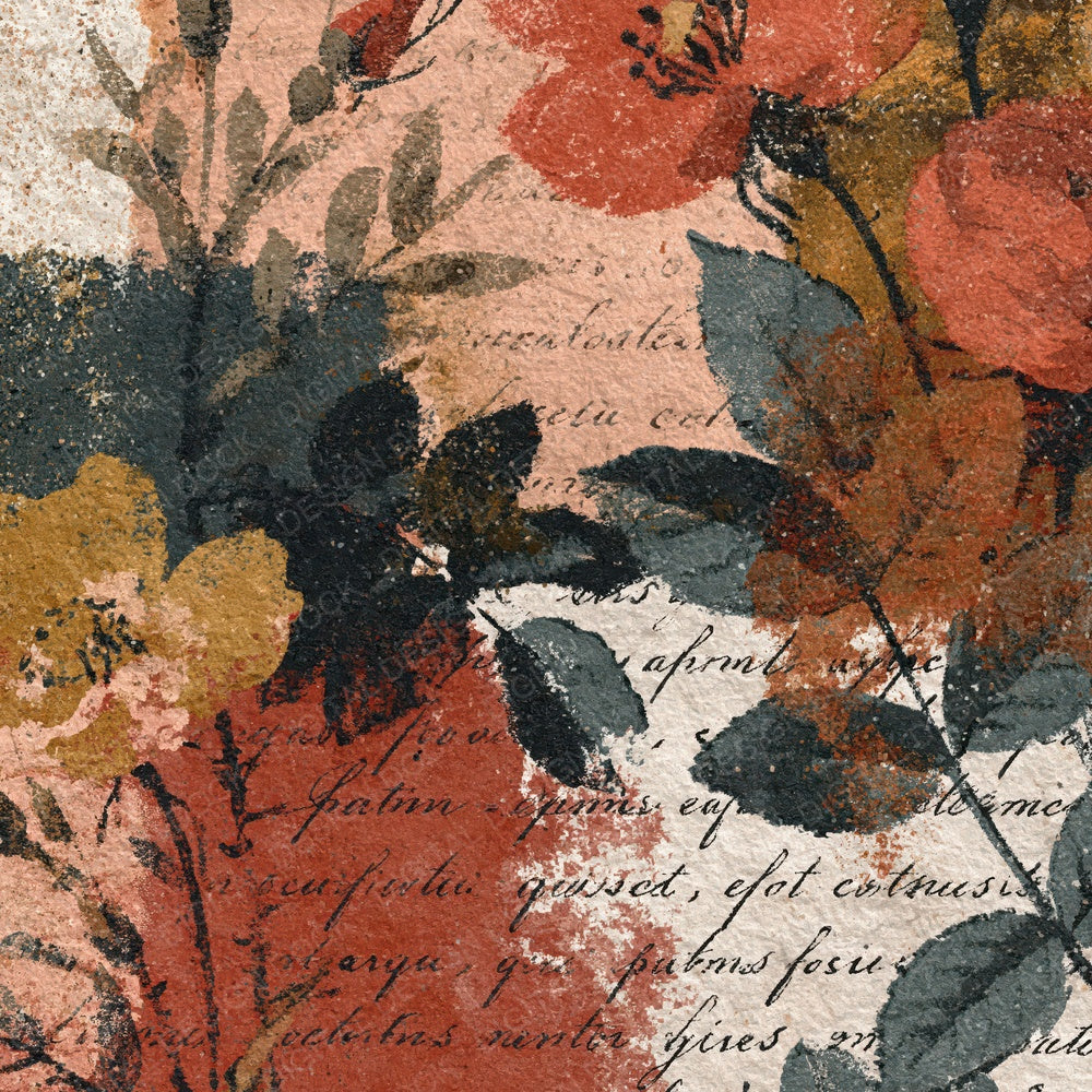 Vintage Paper Rose Journal Rust Digital Paper Pack (DDD012346)