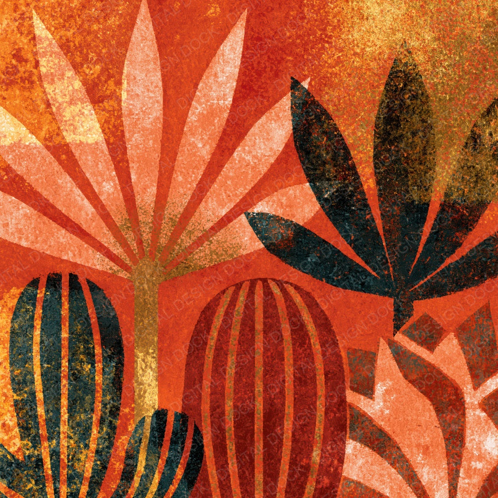 Xray Cacti Succulents Terracotta Clay Digital Paper Pack (DDD012347)