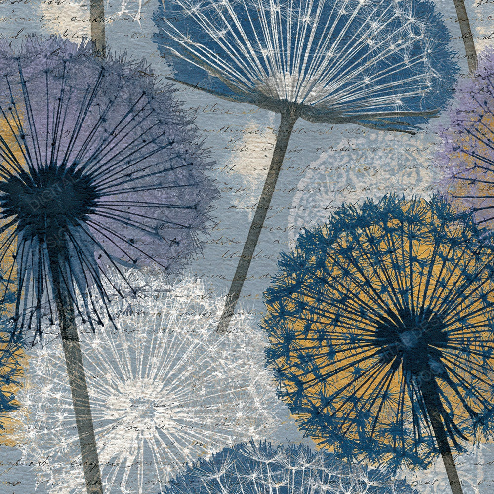 Xray Dandelion Clocks Pewter Lilac Digital Paper Pack (DDD012348)