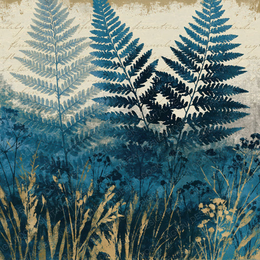 Xray Fern Grasses Indigo Bone Digital Paper Pack (DDD012350)