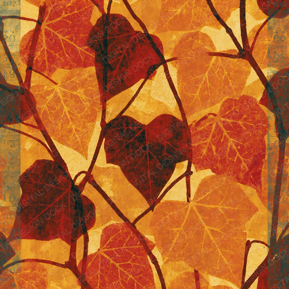 Xray Ivy Vines Ochre Rust Digital Paper Pack (DDD012353)