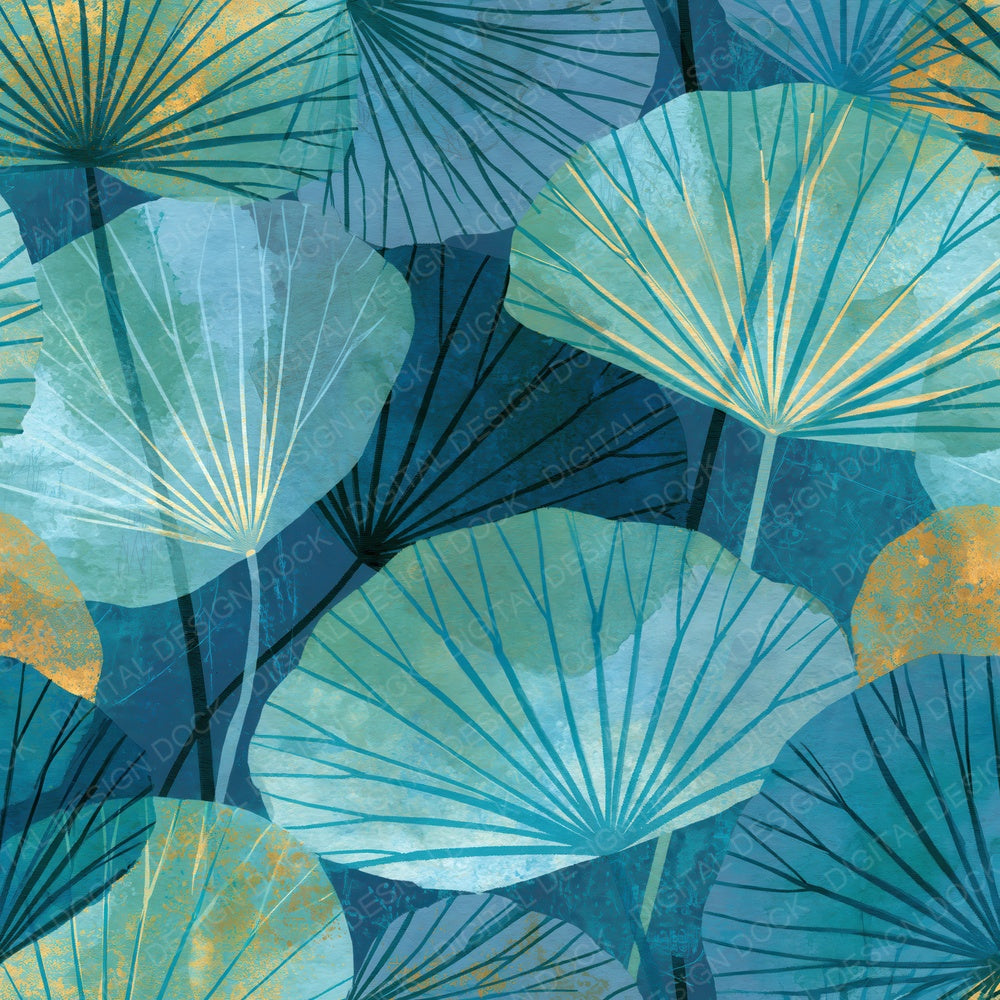 Xray Lotus Lily Seafoam Jade Digital Paper Pack (DDD012354)
