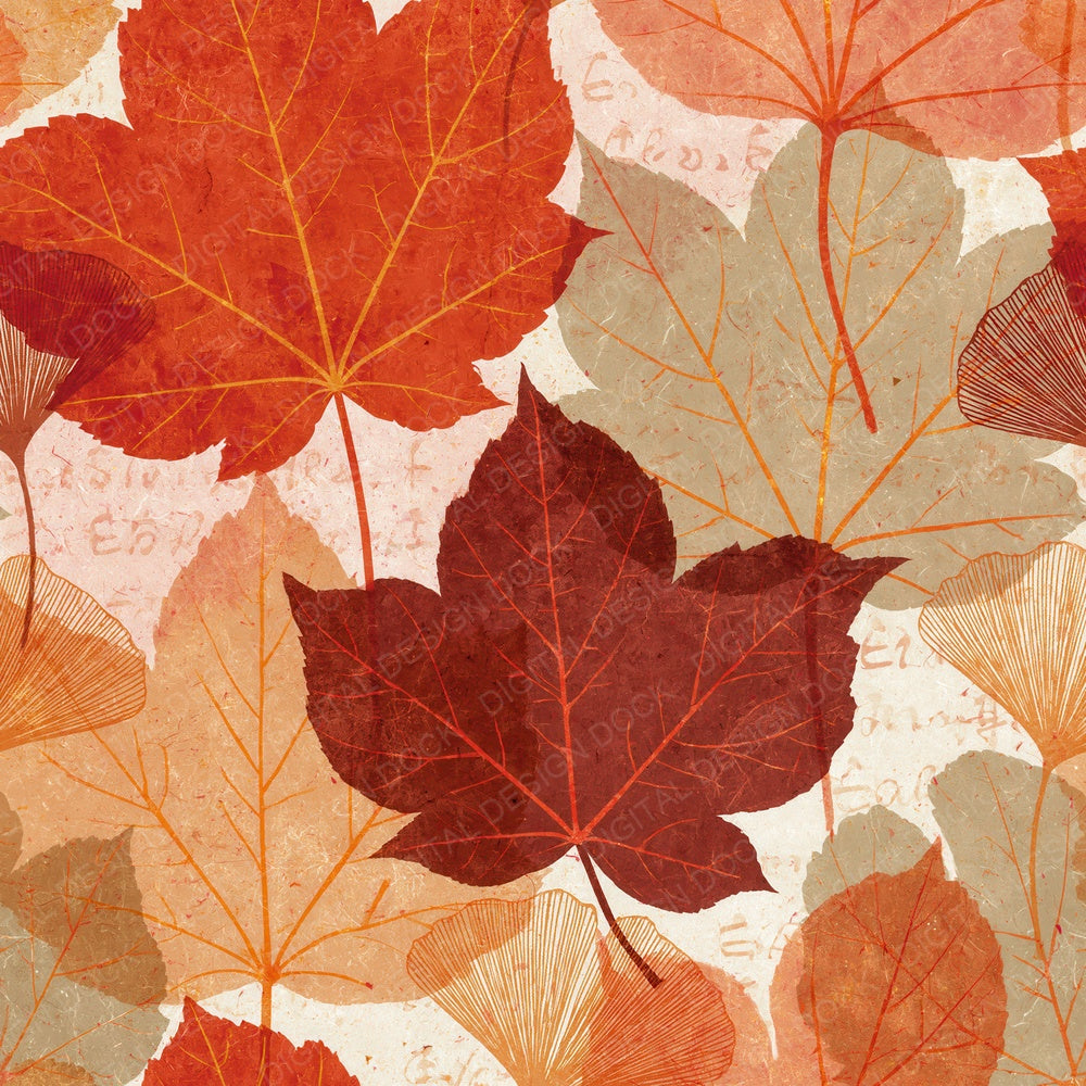 Xray Maple Leaves Rose Gold Blush Digital Paper Pack (DDD012355)
