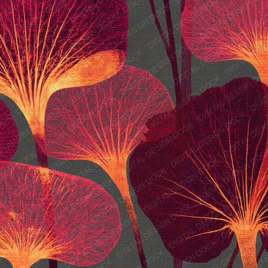 Xray Mushroom Gills Burgundy Taupe Digital Paper Pack (DDD012357)
