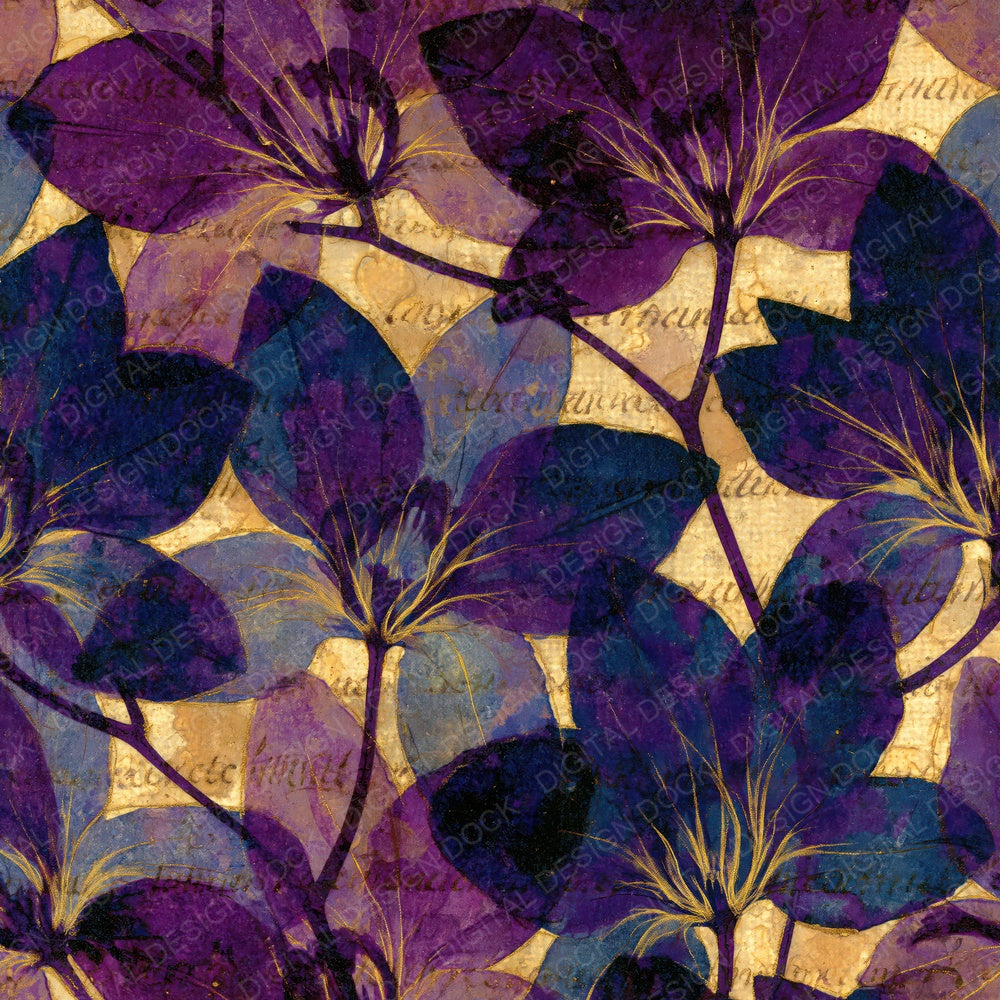 Xray Orchid Blooms Violet Plum Digital Paper Pack (DDD012358)