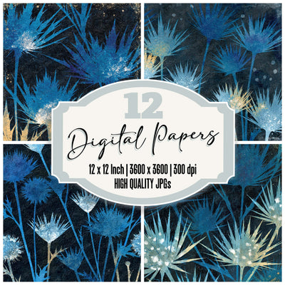 Xray Sea Holly Thistle Ice Platinum Digital Paper Pack (DDD012361)